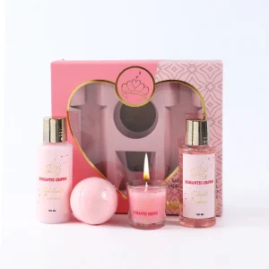 Kit Presente Romantic Crown 4 Peças – SPA Feminino com Sais, Sabonete, Vela e Bola de Banho - Imagem 4
