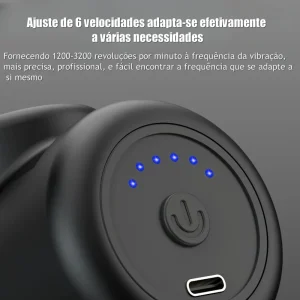 Mini Massage Gun com 6 Velocidades – 4 Cabeçotes, Silenciosa, USB e 1500mAh - Imagem 4