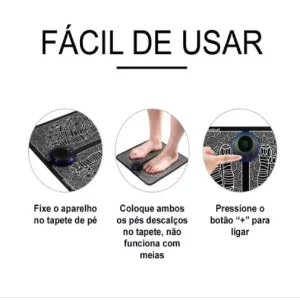 Tapete Massageador para os Pés – 8 Modos, 19 Níveis de Intensidade, EMS Inteligente - Imagem 6