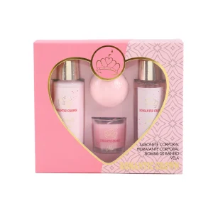 Kit Presente Romantic Crown 4 Peças – SPA Feminino com Sais, Sabonete, Vela e Bola de Banho - Imagem 1