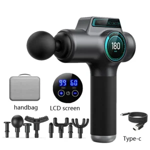 Massageador Gun Profissional 6608 – 99 Níveis, 8 Cabeçotes, Relaxamento Muscular Profundo, LCD - Imagem 7