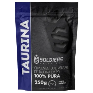 L-Taurina 250g Soldiers Nutrition – Pura, Anticatabólica, Vasodilatadora e Detox Natural - Imagem 1