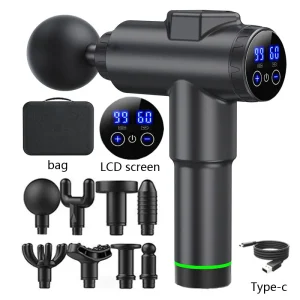 Massageador Gun Profissional 6608 – 99 Níveis, 8 Cabeçotes, Relaxamento Muscular Profundo, LCD - Imagem 9
