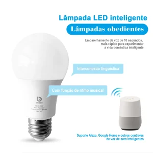 Lâmpada Inteligente COIBEU Wi-Fi e Bluetooth – Compatível com Alexa, Tuya e Google Home - Imagem 5
