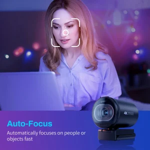 Webcam 4K EMEET S600 com Microfones Duplos – 1080p 60FPS para Streaming, Reuniões e YouTube - Imagem 3