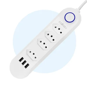 Extensão Elétrica COIBEU com 4 Tomadas e 3 USB – 2m, 2500W, Bivolt - Imagem 1