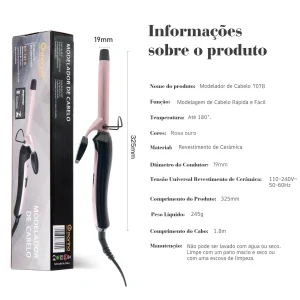 Modelador de Cabelo Morina BY-707B – Cachos Naturais, Cerâmico, 180°C, Bivolt - Imagem 6