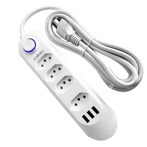 Extensão Elétrica COIBEU com 4 Tomadas e 3 USB – 2m, 2500W, Bivolt - Imagem 7