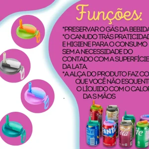Tampa de Lata de Refrigerante com Canudo – Preserve o Gás da Bebida - Imagem 3