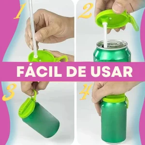 Tampa de Lata de Refrigerante com Canudo – Preserve o Gás da Bebida - Imagem 4